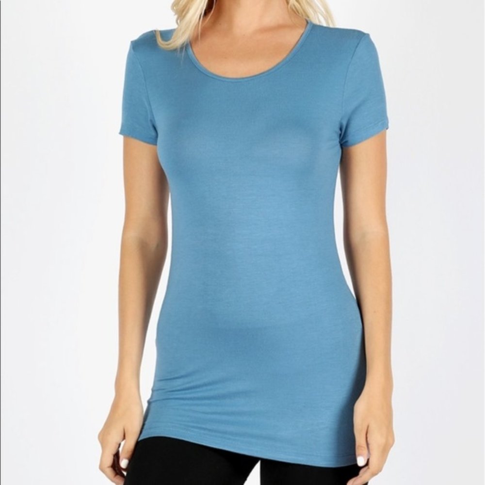 NWOT Zenana Light Blue Short Sleeve Tee